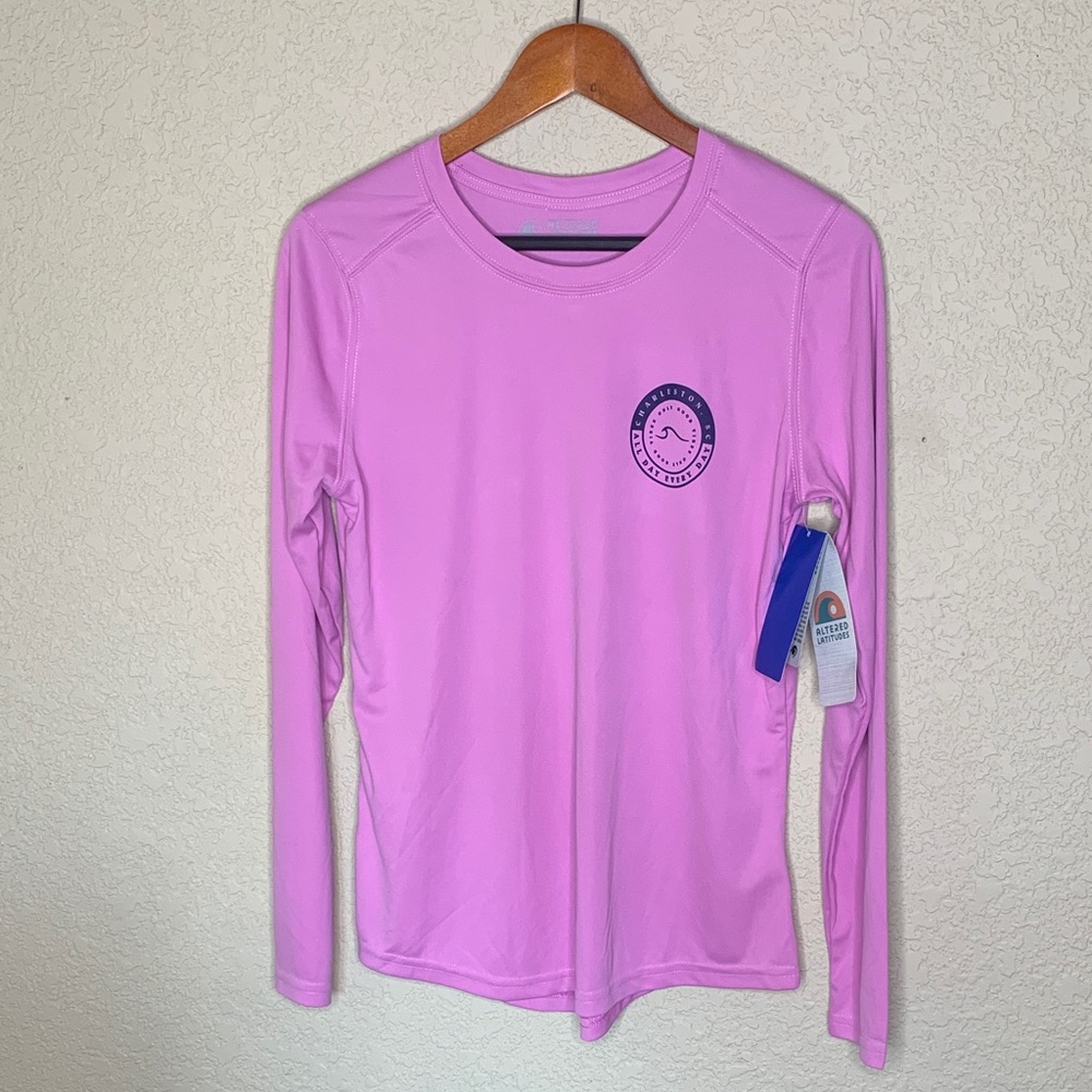Altered Latitudes Pink Long Sleeve Shirt with Charleston SC Logo